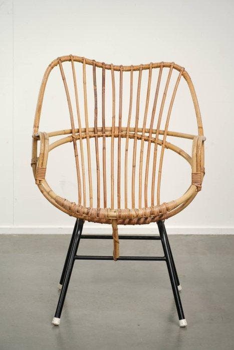 Rohé Noordwolde - Chaise - Rotin - Fauteuil vintage en rotin, Antiek en Kunst, Antiek | Meubels | Stoelen en Sofa's