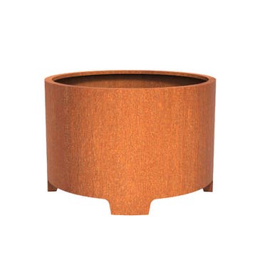 Cortenstaal plantenbak Ø120x80cm - Met poten, 100 cm of meer, Rond, Nieuw, Metaal