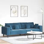 vidaXL bank / zetel Blauw 250 x 77 x 76 cm Fluweel, Huis en Inrichting, Verzenden, Nieuw