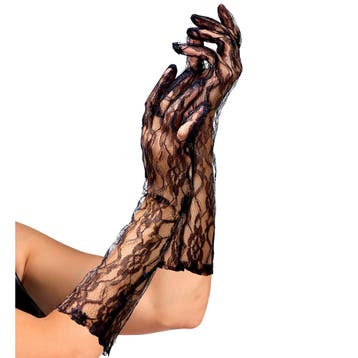 Zwarte Handschoenen Kant Lang, Verzenden, Nieuw