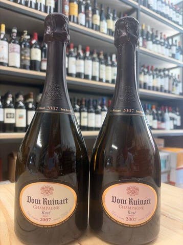 2007 Ruinart, Dom Ruinart Rose - Champagne - 2 Bouteilles, Verzamelen, Wijnen, Nieuw