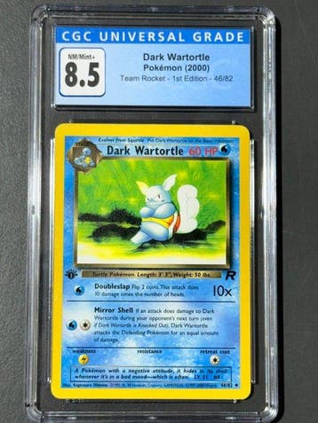 Pokémon - 1 Graded card - Dark Wartortle, Team Rocket - 1st, Nieuw