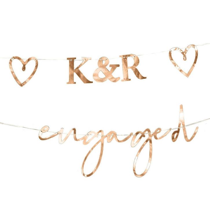 Rose Gouden Bruiloft Letterslinger Engaged 4m 2st, Hobby & Loisirs créatifs, Articles de fête, Envoi