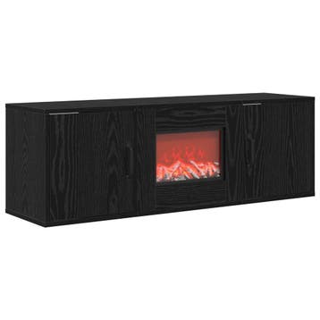 vidaXL Elektrische haard Zwart eiken 110 x 30 x 36,5 cm, Verzenden, Nieuw