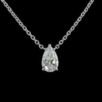 Zonder minimumprijs - Ketting met hanger - 14 karaat Witgoud