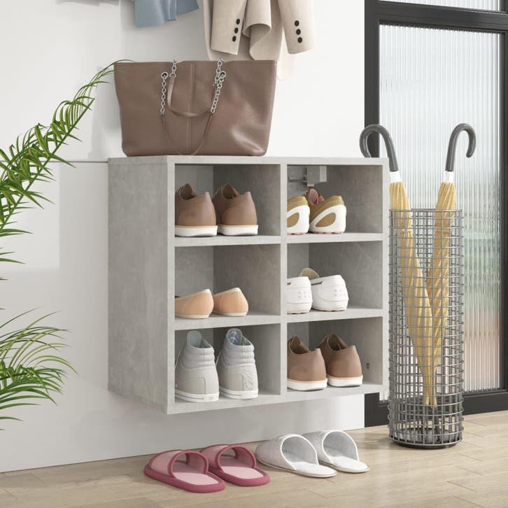 vidaXL Schoenenkast 52,5x30x50 cm betongrijs, Huis en Inrichting, Kasten | Overige, Nieuw, Verzenden