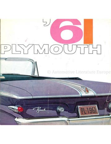 1961 PLYMOUTH PROGRAMMA BROCHURE NEDERLANDS, Nieuw