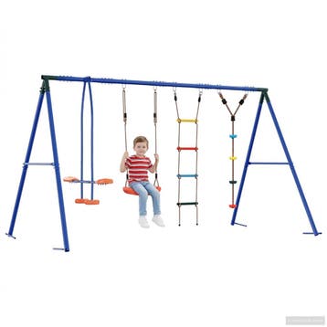 vidaXL Buiten Schommelset Meerkleurig Staal en PE, Kinderen en Baby's, Verzenden, Nieuw