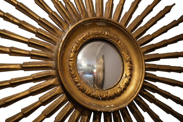 Spiegel - hout - Sunburst Mirror, Antiquités & Art, Curiosités & Brocante