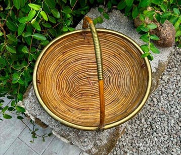Mand - Rattan, Messing - stijl Gabriella Crespi