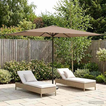 vidaXL Tuinparasol 200 x 300 cm Polyester Rechthoekig Taupe, Verzenden