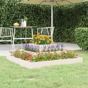 vidaXL Plantenbak 80x80x27 cm massief grenenhout wit, Verzenden