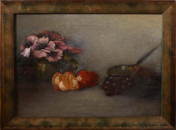 G. v. Os (XIX-XX) - Bloemen, citrusvruchten en druiven