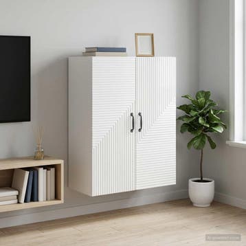 vidaXL Wandkast Hoogglans Wit 66 x 34,5 x 90 cm Bewerkt hout, Verzenden
