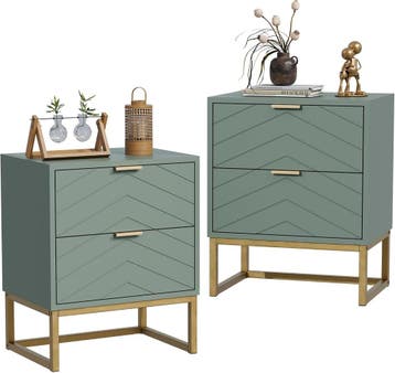 Nachtkastje set van 2 - Bijzettafel - Opbergkastje - 56,5x56, Huis en Inrichting, Verzenden, Nieuw