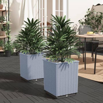 vidaXL Plantenbakken 2 st 30x30x37 cm polypropeen lichtgrijs, Tuin en Terras, Verzenden, Nieuw