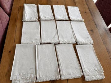 Tovaglioli in puro lino nuovi - Serviette de table (12) - 55