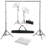 vidaXL Fotostudioset met achtergrond, lampen en paraplus, Verzenden, Nieuw