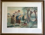 Thomas Simon Cool(1831-1870) - Aquarel Thomas Simon Cool, Antiquités & Art, Art | Peinture | Classique