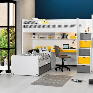 Almila Neo Complete Kinderkamer Set Hoekstapelbed met bureau, Huis en Inrichting, Nieuw
