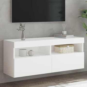 vidaXL Tv-wandmeubel met LED-verlichting 100x30x40 cm wit, Verzenden, Nieuw