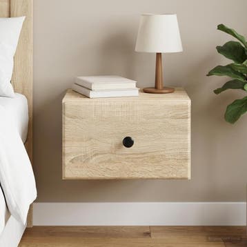 vidaXL Muurbevestigde Nachttafel Sonoma Eiken 34,5 x 33 x 20, Verzenden, Nieuw