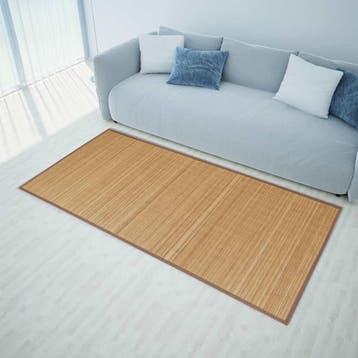 vidaXL Tapijt rechthoekig 120x180 cm bamboe bruin, Verzenden, Nieuw