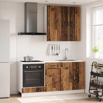 vidaXL Keukenblok LUCCA 5 pcs Oud hout Bewerkt hout, Huis en Inrichting, Kasten | Overige, Verzenden, Nieuw