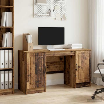 vidaXL Bureau Oud hout 142,5 x 50 x 75 cm Bewerkt hout, Verzenden, Nieuw