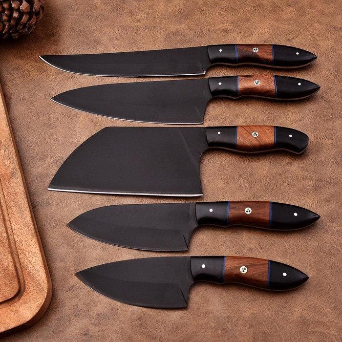 Keukenmes - Hars, hout en D2-staal met poedercode - Japan -, Antiquités & Art, Antiquités | Ustensiles de cuisine