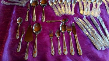 H.K.S Toskana Edelstahl/Goldbesteck, Dekorvergoldet, -
