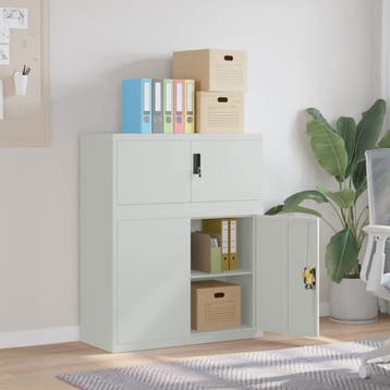 vidaXL Archiefkast 90x40x110 cm staal lichtgrijs, Verzenden, Nieuw