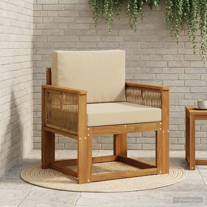 vidaXL Buiten Midden Sofa Massief Acacia Hout Naturel, Jardin & Terrasse, Ensembles de jardin, Envoi