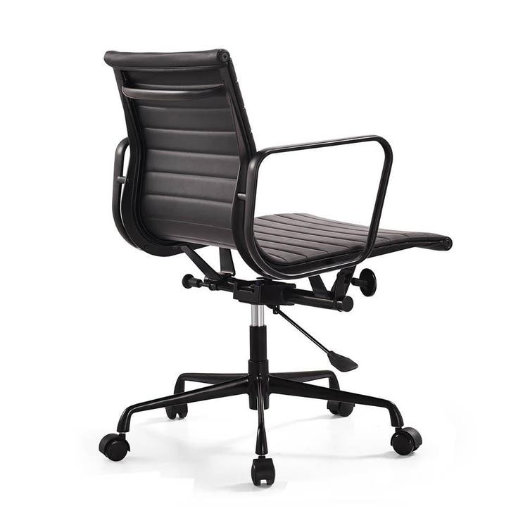 Bureaustoel EA117 Leder zwart frame zwart, Huis en Inrichting, Bureaus, Nieuw, Verzenden