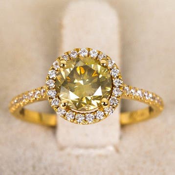 Ring - 18 karaat Geel goud - 1.83ct. tw. Diamant (Natuurlijk, Nieuw