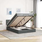 vidaXL Bed poef met matras en LEDs 140x200 cm stof, Verzenden, Nieuw