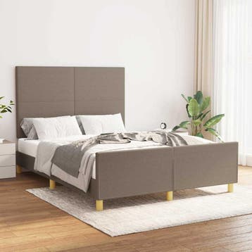 vidaXL Bedframe zonder matras stof taupe 140x200 cm, Verzenden