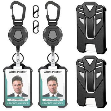 Fako Bijoux - 2x Robuuste Uittrekbare Sleutelhanger Met, Verzenden, Nieuw