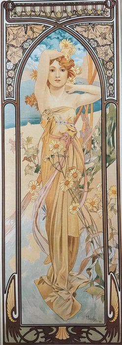 Marie Alphonse Mucha - “Eclat du jour, 1899”. Gesigneerd en