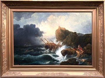 Claude Joseph Vernet, Navolger van - Schipbreuk tijdens, Antiek en Kunst