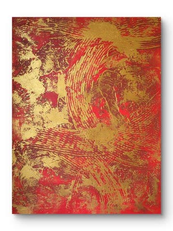 Lyora Art - I BLEED IN GOLD (XL) Acrylic painting - Hand, Antiek en Kunst