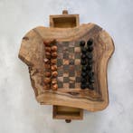 Schaakspel - en bois d’olivier – fait main - Hout