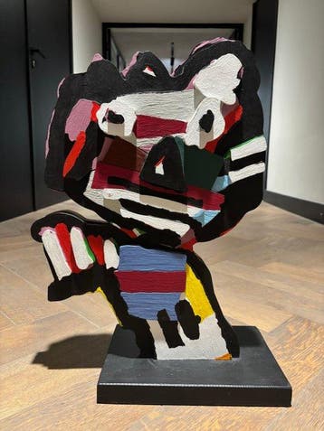 Karel Appel (1921-2006) - sculptuur, Face Wooden Edition -, Antiek en Kunst