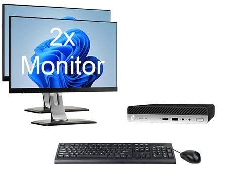 HP ProDesk 400 G5 Mini i5 9e Gen incl. 2 Monitoren + Windows, Computers en Software, Desktop Pc's, Ophalen of Verzenden