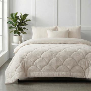 Lazy all-in-one dekbed Teddy fur - beige - 240 x 200 cm |, Verzenden