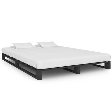 vidaXL Bedframe pallet massief grenenhout grijs 140x200 cm, Verzenden, Nieuw