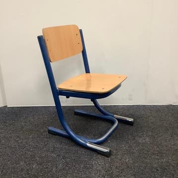 complete set 15 stuks schoolstoelen Presikhaaf (roze stip),, Gebruikt, Hout, Vijf, Zes of meer stoelen