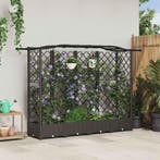 vidaXL Verhoogd Bed met Trellis en Dak Bruin 203,5 x 40 x, Tuin en Terras, Verzenden, Nieuw