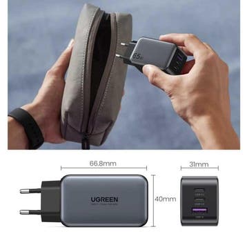 65W Stekkerlader met 100W Oplaadkabel - GaN / Quick Charge, Verzenden