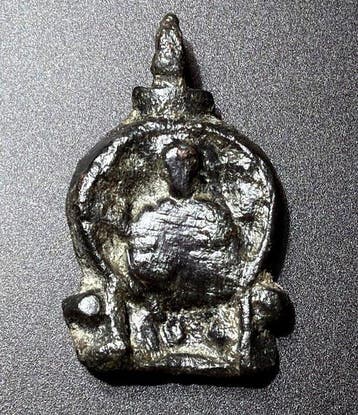 Médiéval, époque des Croisés Bronze Rare icône-pendentif
